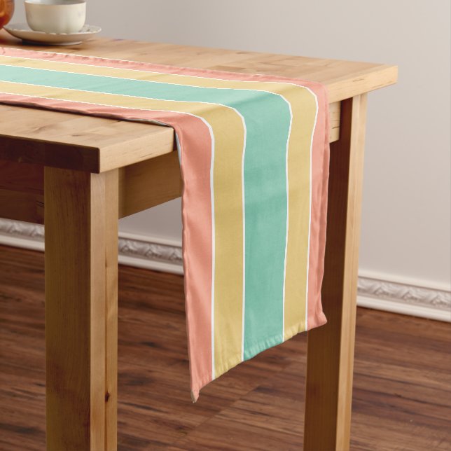 Stripes Pattern custom text table runner (In Situ)