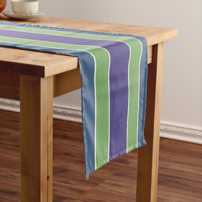Stripes Pattern custom text table runner (In Situ)