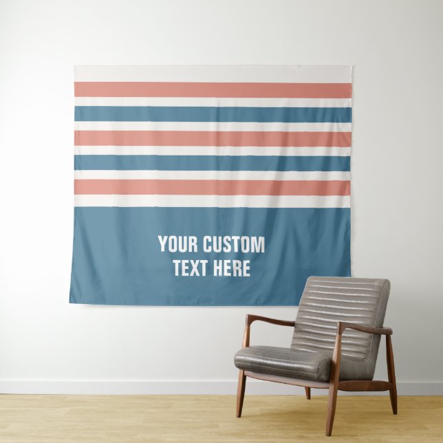 Stripes pattern custom text tapestries (In Situ (Horizontal))
