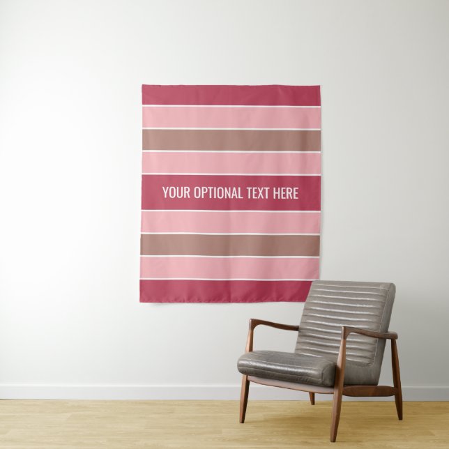 Stripes pattern custom text tapestries (In Situ)