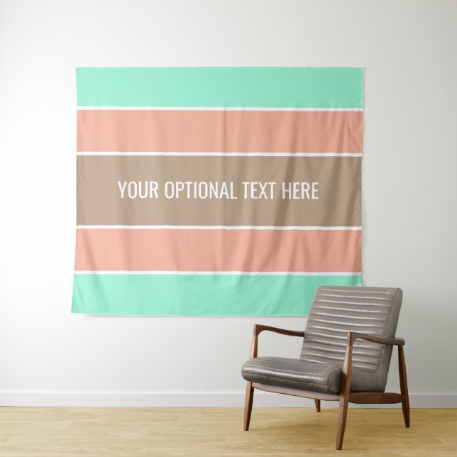 Stripes pattern custom text tapestries (In Situ (Horizontal))