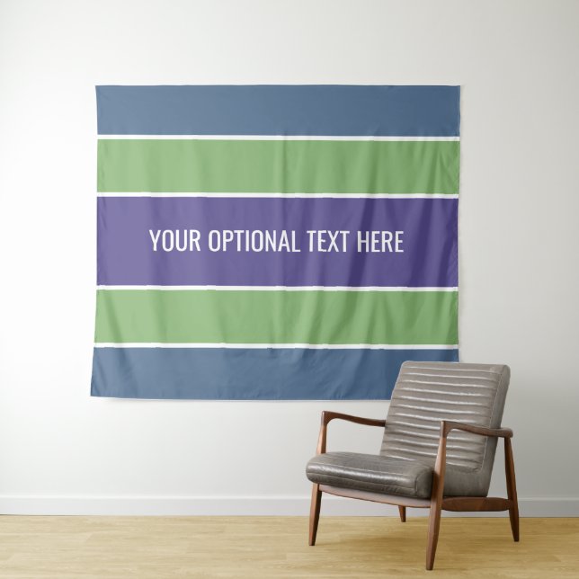 Stripes pattern custom text tapestries (In Situ (Horizontal))