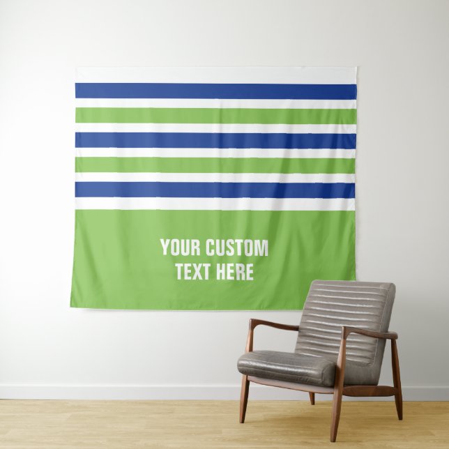 Stripes pattern custom text tapestries (In Situ (Horizontal))