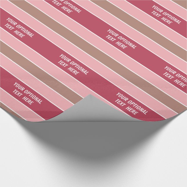 Stripes Pattern custom text wrapping paper (Corner)