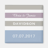 Stripes Pattern custom wedding magnet
