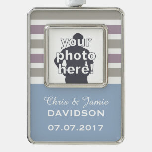 Stripes Pattern custom wedding ornament