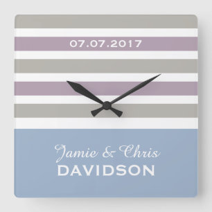 Stripes Pattern custom wedding wall clocks