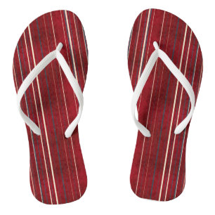 Stripes Pattern Flip Flops