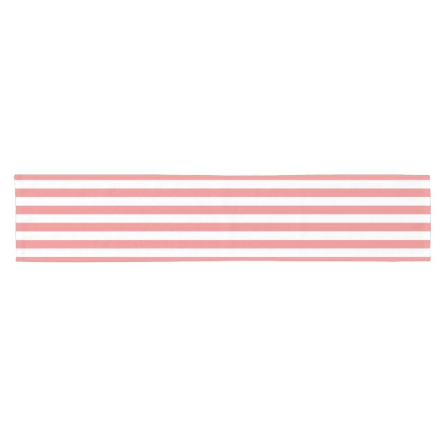 Stripes Pattern Light Coral Short Table Runner (Horizontal)