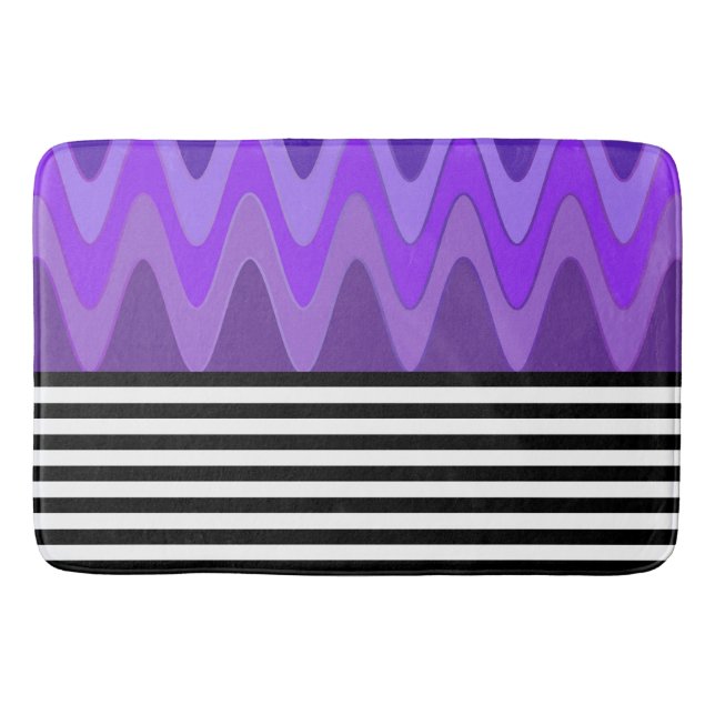 Stripes & Pattern Mix + your ideas Bath Mat (Front)