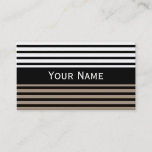 Stripes Pattern narrow black + your backg. & text Business Card