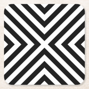 Stripes Pattern Square Paper Coaster