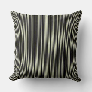 Stripes pattern two tone black cream cushion
