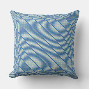 Stripes pattern two tone blue cream cushion