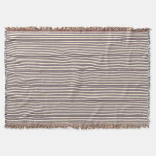 Stripes pattern two tone purple cream throw blanket
