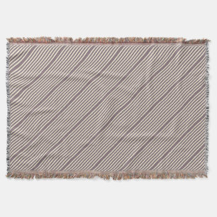 Stripes pattern two tone purple cream throw blanket