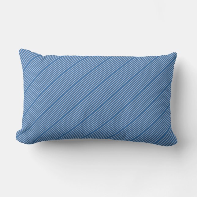 Stripes pattern two tones of blue lumbar cushion (Front)
