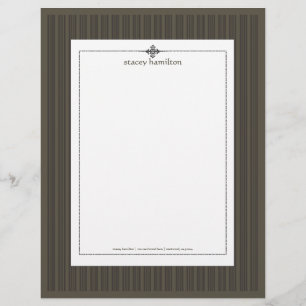 Stripes ~ pin strips + graphite background personalized letterhead