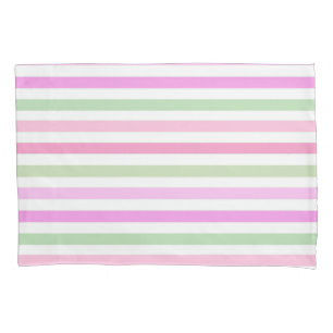 Stripes, pink, green  pillowcase