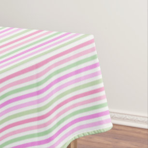 Stripes, pink, green tablecloth