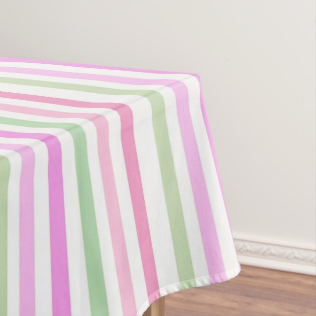 Stripes, pink, green tablecloth (In Situ)