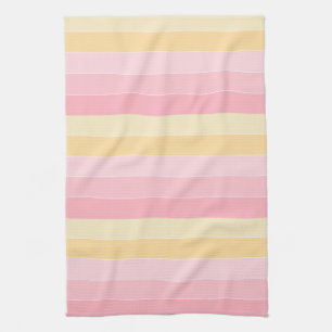 Stripes Pink Purple Yellow  Colours Trendy Elegant Tea Towel