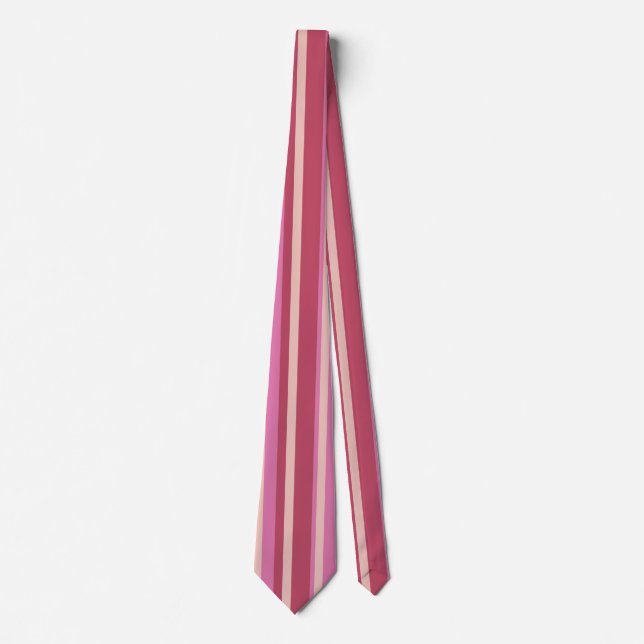 Stripes Pink Yellow Beige Lines Neck Tie (Front)