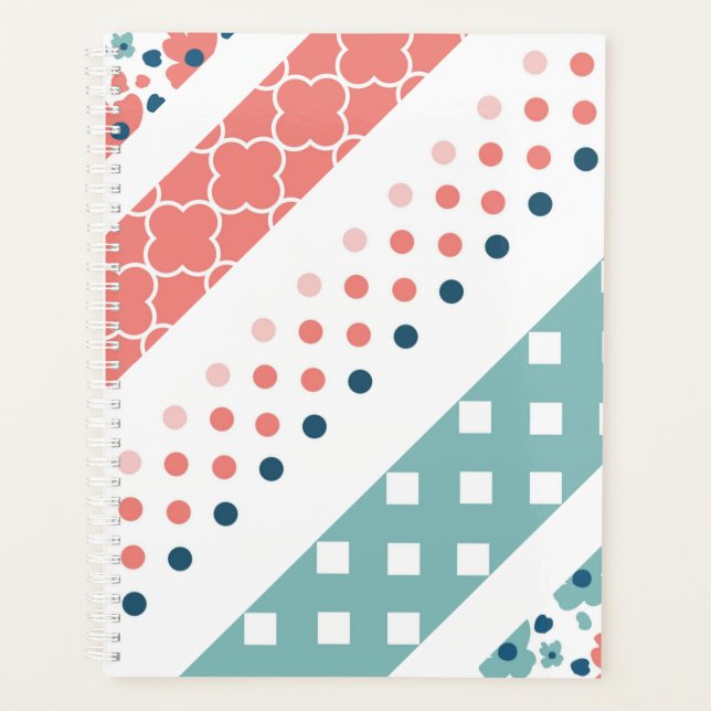 Stripes Polkadots Floral Planner (Front)