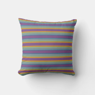 Stripes - Purple Blue Yellow Cushion