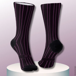 Stripes, purple on darkest red, true classic socks