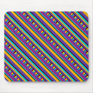 Stripes purple yellow blue mouse mat