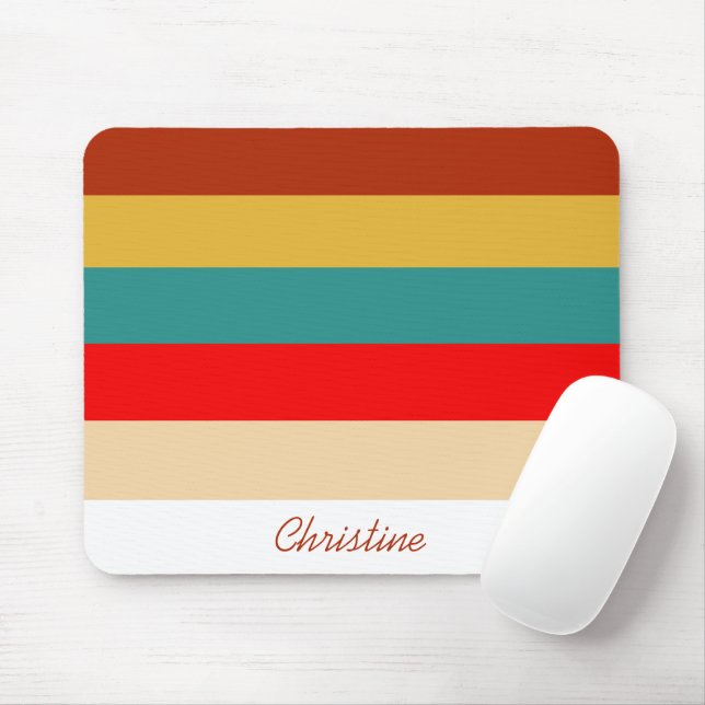 stripes retro multi-colour mouse mat (With Mouse)