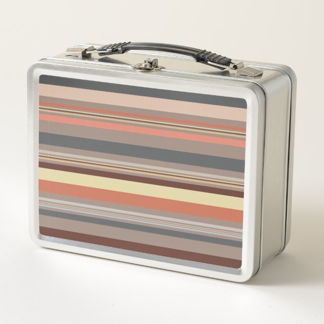 Stripes - Retro Tones Metal Lunch Box (Front)