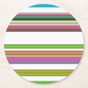 STRIPES ROUND PAPER COASTER