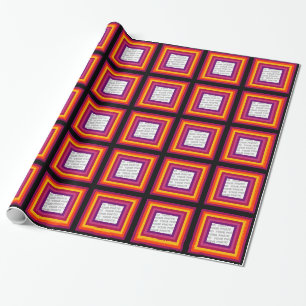 Stripes Square Frame coloured 01 + your photo Wrapping Paper