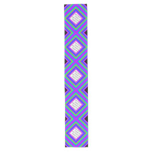 Stripes Square Frame coloured 03 + your photo Long Table Runner