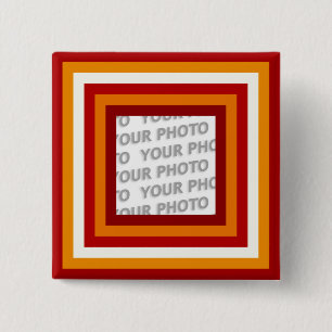 Stripes Square Frame coloured 06 + your photo 15 Cm Square Badge