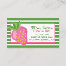 Stripes & Strawberries Business or Contact Cards
