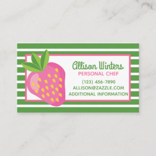 Stripes & Strawberries Business or Contact Cards