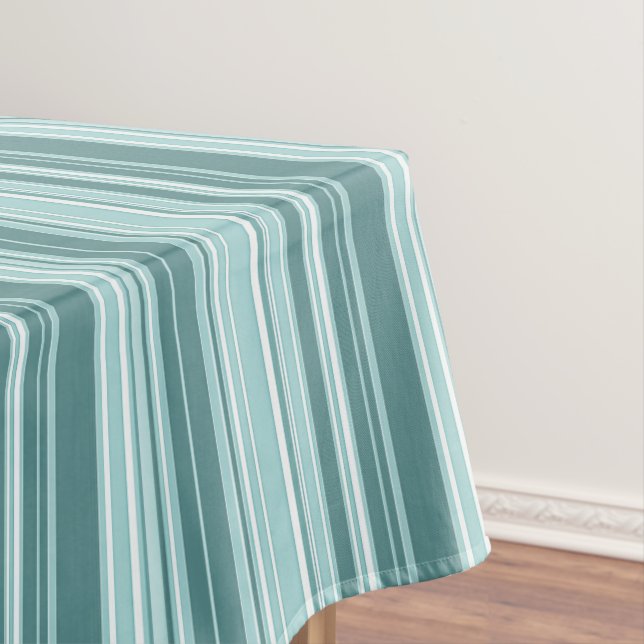 Stripes - Teal Green Blue Tablecloth (In Situ)