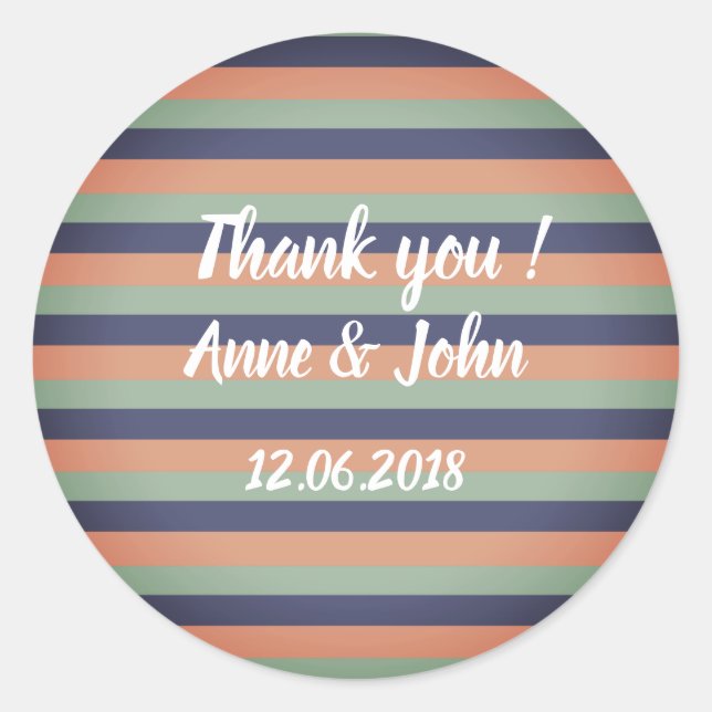 Stripes, Thank you Sticker (Front)