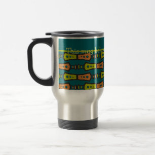 Stripes, Tribal Pattern, Teal: Travel Mug