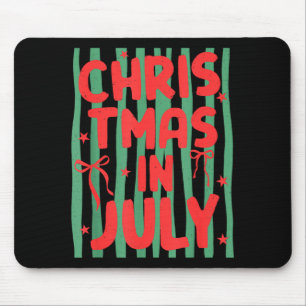 Stripes tropical summer christmas in july girly mouse mat