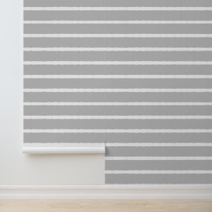 Stripes Uneven Simple Minimalist Modern White Grey Wallpaper