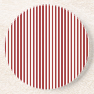 Stripes - White and Dark Red Coaster