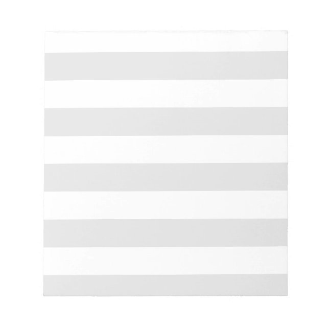 Stripes - White and Light Grey Notepad (Front)