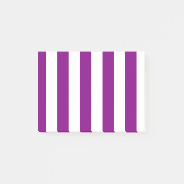 Stripes - White and Purple Post-it Notes (Front)