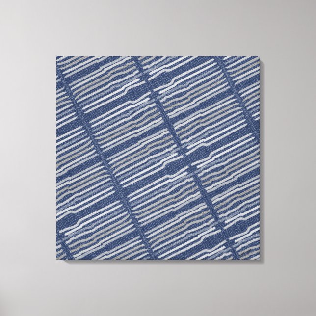 Stripes with Attitude Grey Blue White Tones Canvas Print (Front)