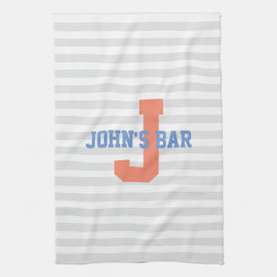 Stripes with Monogram Bar Towel