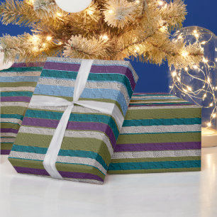 Stripes With Pattern Wrapping Paper
